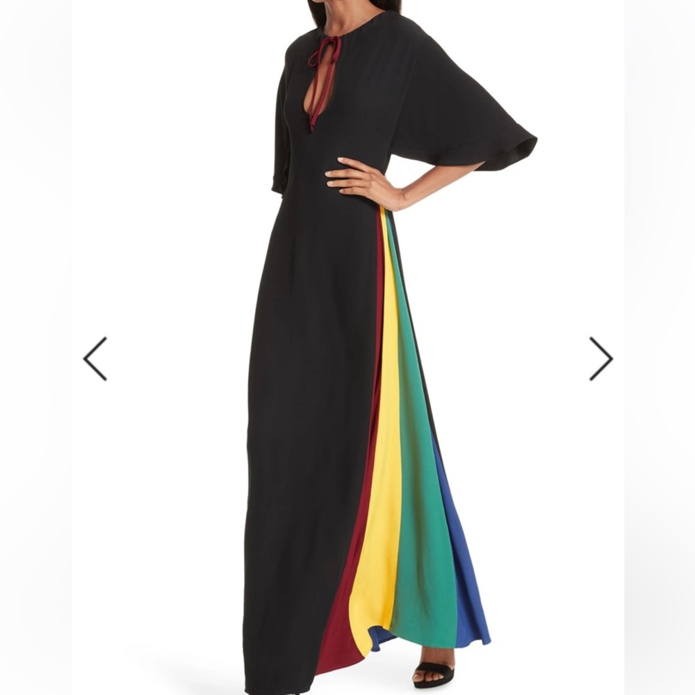 Staud Victorian dress in size 0 - black/rainbow